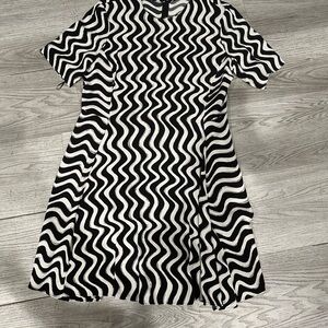 Stella McCartney Black and White Zigzag Mini Dress